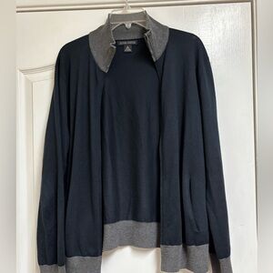 Men's Silk Cashmere Cotton Luxury Banana Republic full zip cardigan Medium
